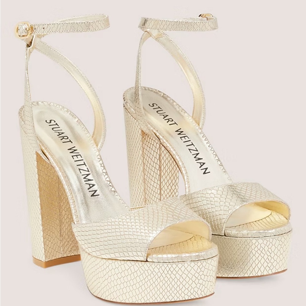 Stuart Weitzman • Ryder II Platform Heels • Gold • Size 6 • Brand New!